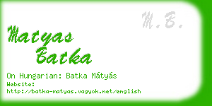 matyas batka business card